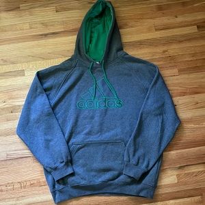 Adidas Hooded Sweatshirt Size Xl Gray/Green